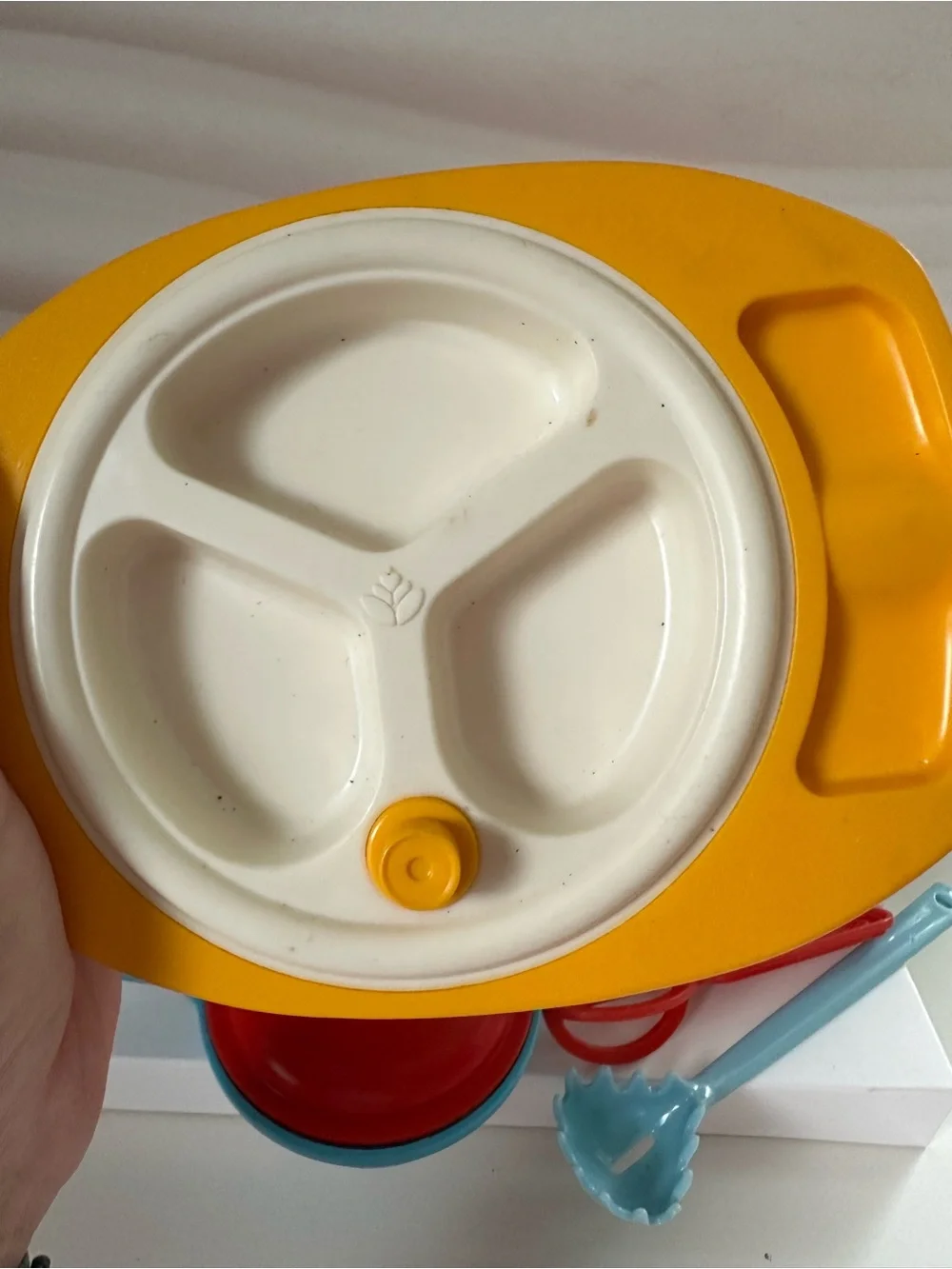 Fisher-Price Vintage Toy Dish Set Plate Cups Pots Utensils Salt Pepper Play 80’s